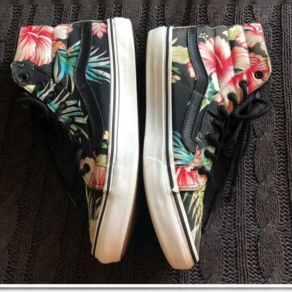 Vans Sk8-Hi Hawaiian Floral Print Shoes Hightops size 9 - Picture 4 of 8